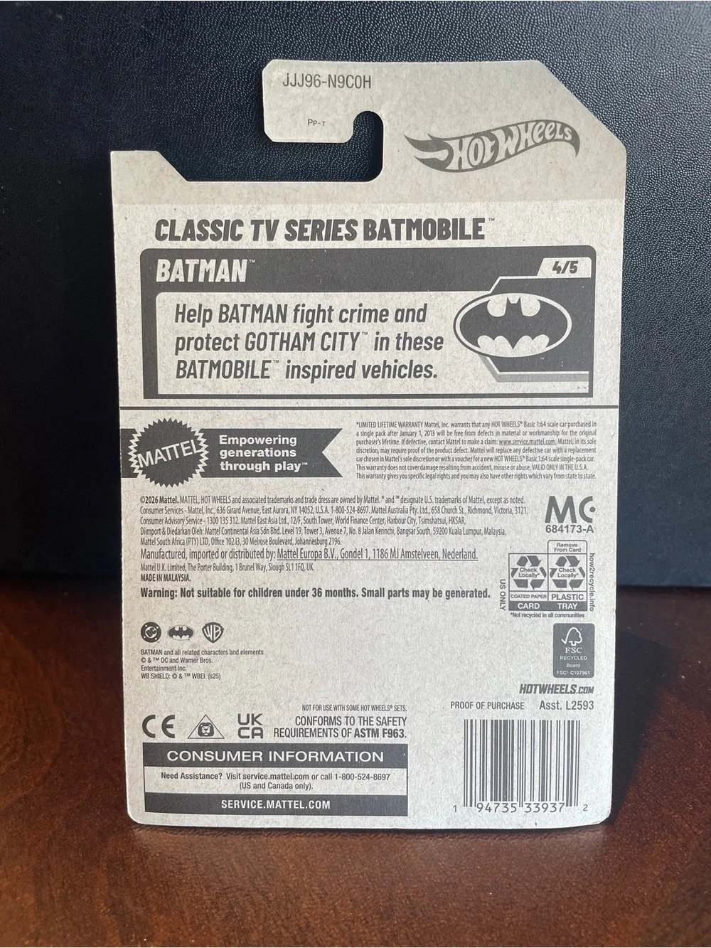 Hot Wheels Batman Classic TV Series Batmobile Purple 1:64 Diecast 2025 NEW